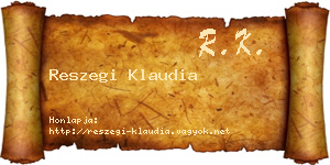 Reszegi Klaudia névjegykártya